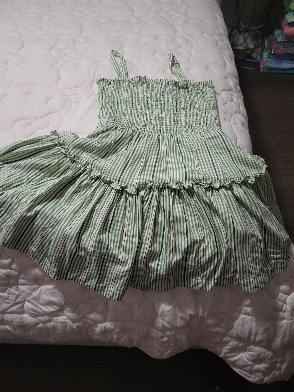 Hill House Green Stripe Smocked Sundress
